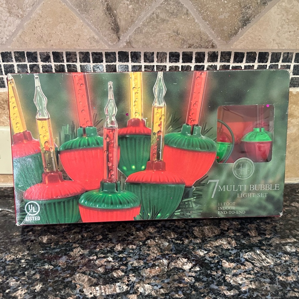 Vintage Christmas Bubble Lights Set in box (good condition)